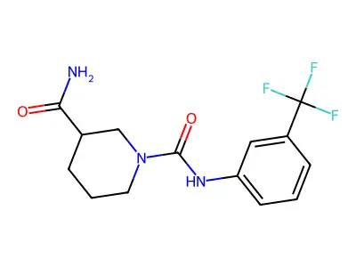N~1~-[3-(trifluoromethyl)phenyl]piperidine-1,3-dicarboxamide structure