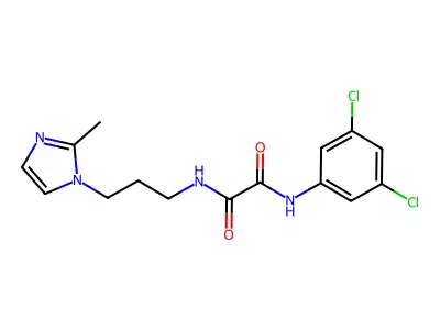 N'-(3,5-dichlorophenyl)-N-[3-(2-methylimidazol-1-yl)propyl]oxamide structure