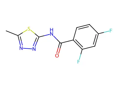 2,4-difluoro-N-(5-methyl-1,3,4-thiadiazol-2-yl)benzamide structure