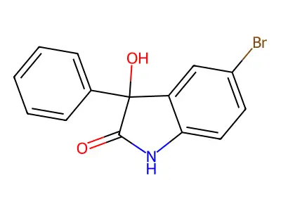 5-bromo-3-hydroxy-3-phenyl-1,3-dihydro-2H-indol-2-one structure