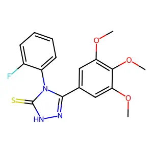 4-(2-fluorophenyl)-5-(3,4,5-trimethoxyphenyl)-4H-1,2,4-triazole-3-thiol structure