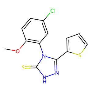 4-(5-chloro-2-methoxyphenyl)-3-thiophen-2-yl-1H-1,2,4-triazole-5-thione structure