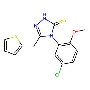 4-(5-chloro-2-methoxyphenyl)-3-(thiophen-2-ylmethyl)-1H-1,2,4-triazole-5-thione structure