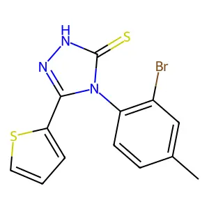 4-(2-bromo-4-methylphenyl)-3-thiophen-2-yl-1H-1,2,4-triazole-5-thione structure