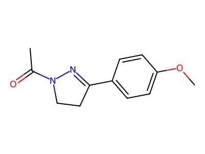 1-acetyl-3-(4-methoxyphenyl)-4,5-dihydro-1H-pyrazole structure