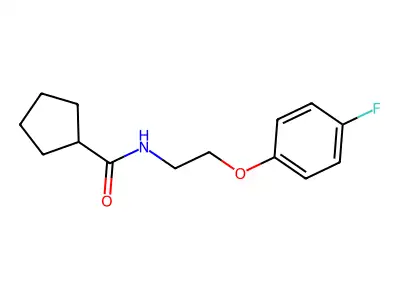 N-[2-(4-fluorophenoxy)ethyl]cyclopentanecarboxamide structure
