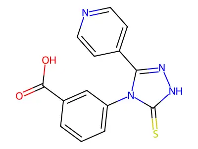 3-[3-(pyridin-4-yl)-5-sulfanyl-4H-1,2,4-triazol-4-yl]benzoic acid structure
