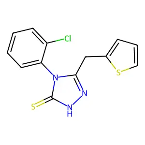 4-(2-chlorophenyl)-5-(thiophen-2-ylmethyl)-4H-1,2,4-triazole-3-thiol structure