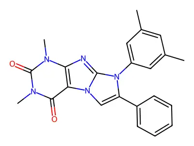 6-(3,5-Dimethylphenyl)-2,4-dimethyl-7-phenylpurino[7,8-a]imidazole-1,3-dione structure