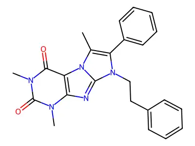 1,3,6-Trimethyl-8-phenethyl-7-phenyl-1H-imidazo[2,1-F]purine-2,4(3H,8H)-dione structure