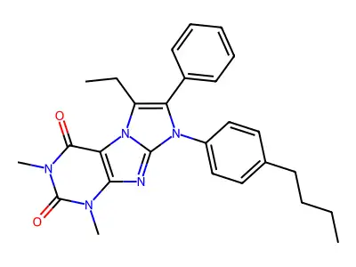 6-(4-Butylphenyl)-8-ethyl-2,4-dimethyl-7-phenylpurino[7,8-a]imidazole-1,3-dione structure