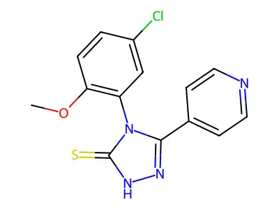 4-(5-chloro-2-methoxyphenyl)-3-pyridin-4-yl-1H-1,2,4-triazole-5-thione structure