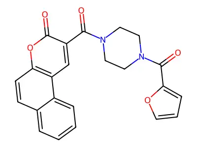 2-[4-(Furan-2-carbonyl)piperazine-1-carbonyl]benzo[f]chromen-3-one structure
