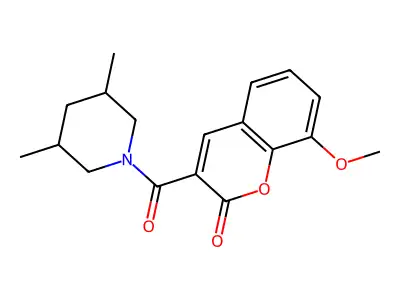 3-(3,5-dimethylpiperidine-1-carbonyl)-8-methoxy-2H-chromen-2-one structure
