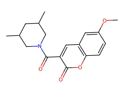 3-(3,5-dimethylpiperidine-1-carbonyl)-6-methoxy-2H-chromen-2-one structure