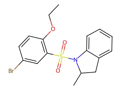1-(5-bromo-2-ethoxybenzenesulfonyl)-2-methyl-2,3-dihydro-1H-indole structure