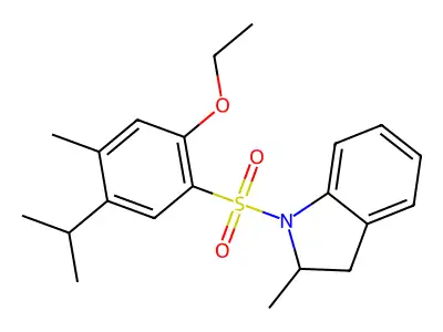 1-(2-Ethoxy-4-methyl-5-propan-2-ylphenyl)sulfonyl-2-methyl-2,3-dihydroindole structure