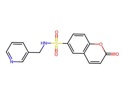 2H-1-Benzopyran-6-sulfonamide, 2-oxo-N-(3-pyridinylmethyl)- structure
