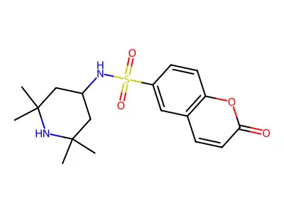 2-oxo-N-(2,2,6,6-tetramethylpiperidin-4-yl)-2H-chromene-6-sulfonamide structure