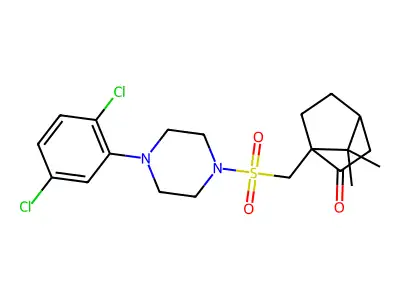 1-({[4-(2,5-dichlorophenyl)piperazin-1-yl]sulfonyl}methyl)-7,7-dimethylbicyclo[2.2.1]heptan-2-one structure