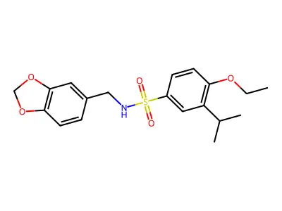 N-(1,3-benzodioxol-5-ylmethyl)-4-ethoxy-3-isopropylbenzenesulfonamide structure