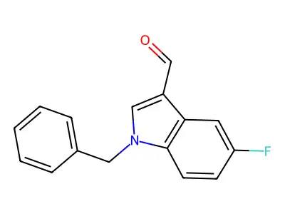 5-Fluoro-1-(phenylmethyl)-1H-indole-3-carboxaldehyde structure