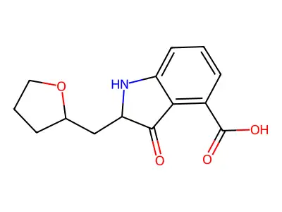 3-Oxo-2-(oxolan-2-ylmethyl)indoline-4-carboxylic acid structure