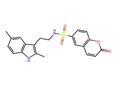 N-[2-(2,5-dimethyl-1H-indol-3-yl)ethyl]-2-oxo-2H-chromene-6-sulfonamide structure