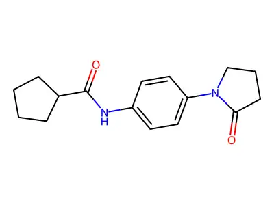 N-[4-(2-oxopyrrolidin-1-yl)phenyl]cyclopentanecarboxamide structure