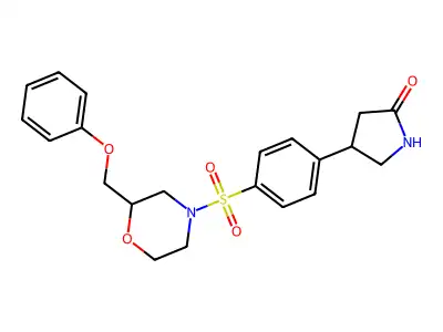 4-(4-{[2-(Phenoxymethyl)morpholin-4-yl]sulfonyl}phenyl)pyrrolidin-2-one structure