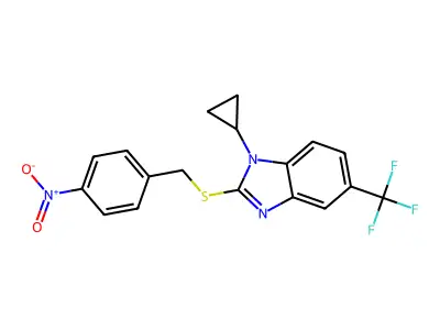 1-cyclopropyl-2-[(4-nitrobenzyl)sulfanyl]-5-(trifluoromethyl)-1H-benzimidazole structure