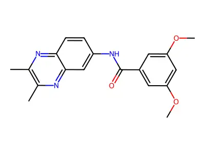 N-(2,3-dimethylquinoxalin-6-yl)-3,5-dimethoxybenzamide structure