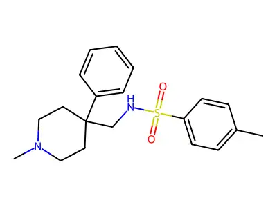 4-methyl-N-[(1-methyl-4-phenylpiperidin-4-yl)methyl]benzenesulfonamide structure