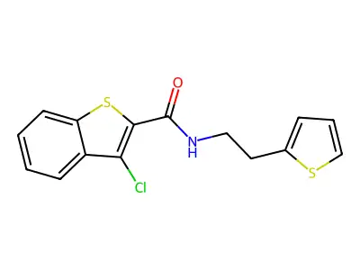 3-chloro-N-(2-thiophen-2-ylethyl)-1-benzothiophene-2-carboxamide structure