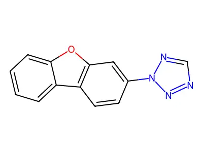 2-Dibenzofuran-3-yltetrazole structure