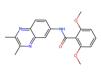 N-(2,3-dimethylquinoxalin-6-yl)-2,6-dimethoxybenzamide structure