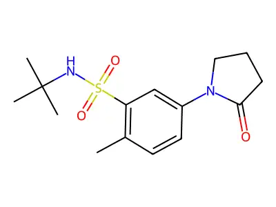 N-tert-butyl-2-methyl-5-(2-oxopyrrolidin-1-yl)benzenesulfonamide structure