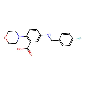 5-(4-Fluoro-benzylamino)-2-morpholin-4-yl-benzoic acid structure