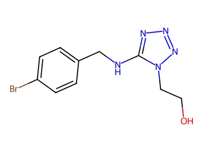 2-[5-[(4-Bromophenyl)methylamino]tetrazol-1-yl]ethanol structure