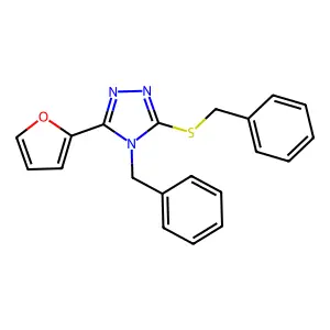 4-benzyl-3-(benzylsulfanyl)-5-(furan-2-yl)-4H-1,2,4-triazole structure