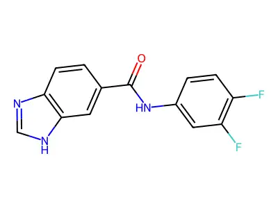 N-(3,4-difluorophenyl)-1H-benzimidazole-6-carboxamide structure