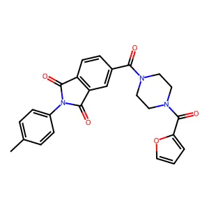 5-(4-(Furan-2-carbonyl)piperazine-1-carbonyl)-2-(p-tolyl)isoindoline-1,3-dione structure