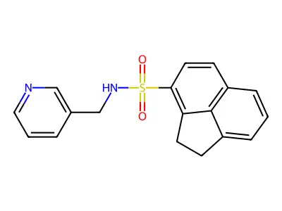 N-(pyridin-3-ylmethyl)-1,2-dihydroacenaphthylene-3-sulfonamide structure