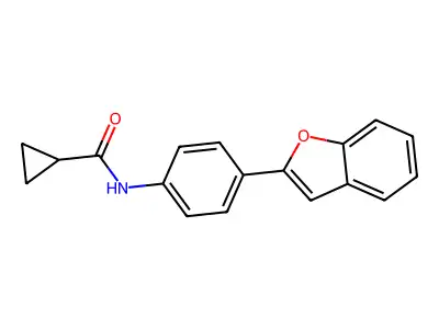 N-[4-(1-benzofuran-2-yl)phenyl]cyclopropanecarboxamide structure