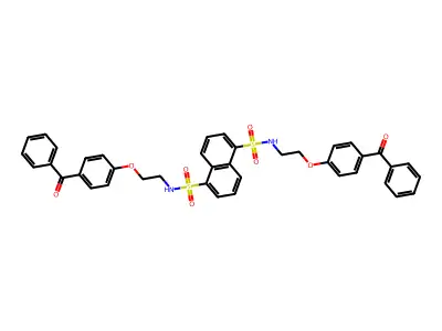 1-N,5-N-bis[2-(4-benzoylphenoxy)ethyl]naphthalene-1,5-disulfonamide structure