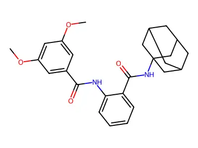 N-[2-(1-adamantylcarbamoyl)phenyl]-3,5-dimethoxybenzamide structure