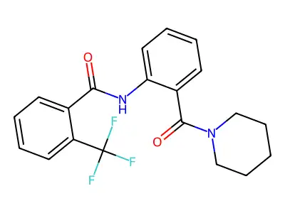 N-[2-(piperidine-1-carbonyl)phenyl]-2-(trifluoromethyl)benzamide structure