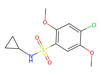 4-chloro-N-cyclopropyl-2,5-dimethoxybenzenesulfonamide structure