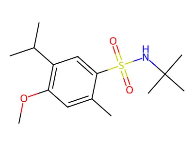 Benzenesulfonamide, N-(1,1-dimethylethyl)-4-methoxy-2-methyl-5-(1-methylethyl)- structure