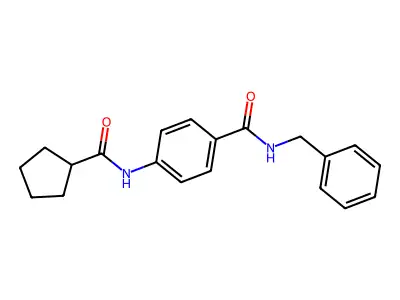 N-benzyl-4-(cyclopentanecarbonylamino)benzamide structure